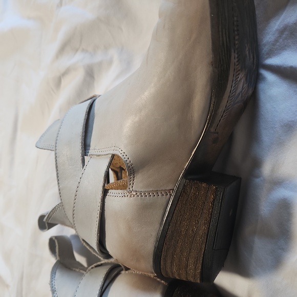 TODAY FINAL SALE DISC SHIP .. REAL LEATHER GREAT bootie real leather size 10 - Picture 10 of 12